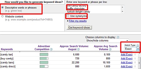 The workaround is to repaste back into the tool with exact match and no synonyms.