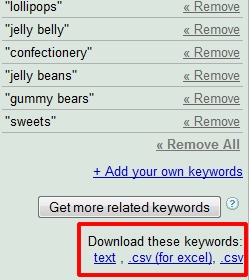 Small Difficulty in fully exporting keywords from Google