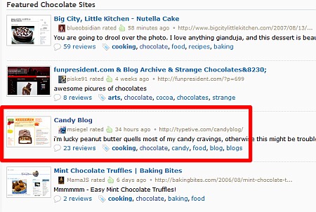Candy Blog, more Featured Chocolate Sites from Stumbleupon