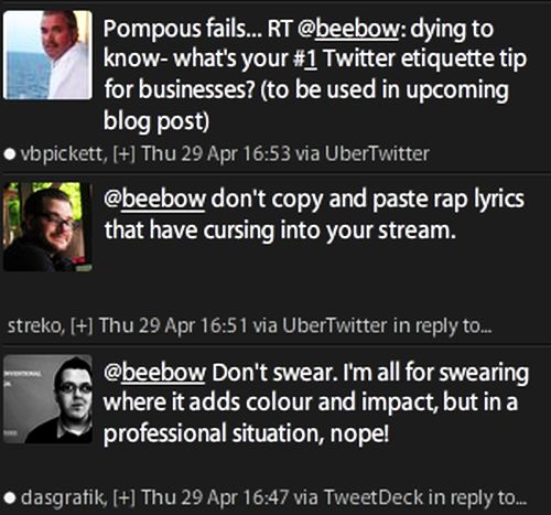 Tweet Best Practice: Don't swear.