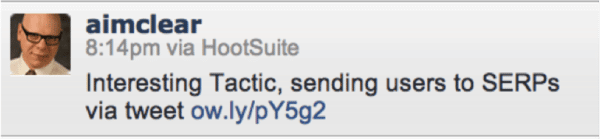 Promoted Tweet to Google SERP