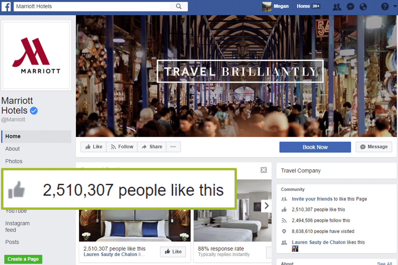 Marriott's Facebook Page