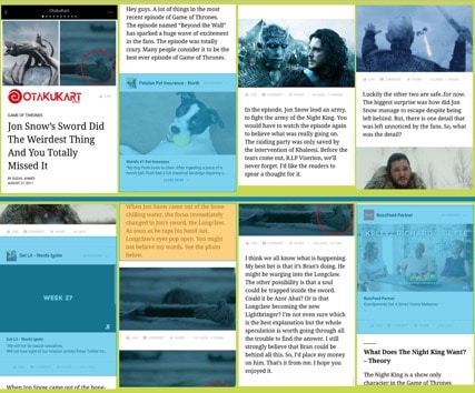 Mobile creative cluttered by ads the devour the Game of Thrones story making it impossible to read.