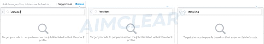 Employment targeting in Facebook