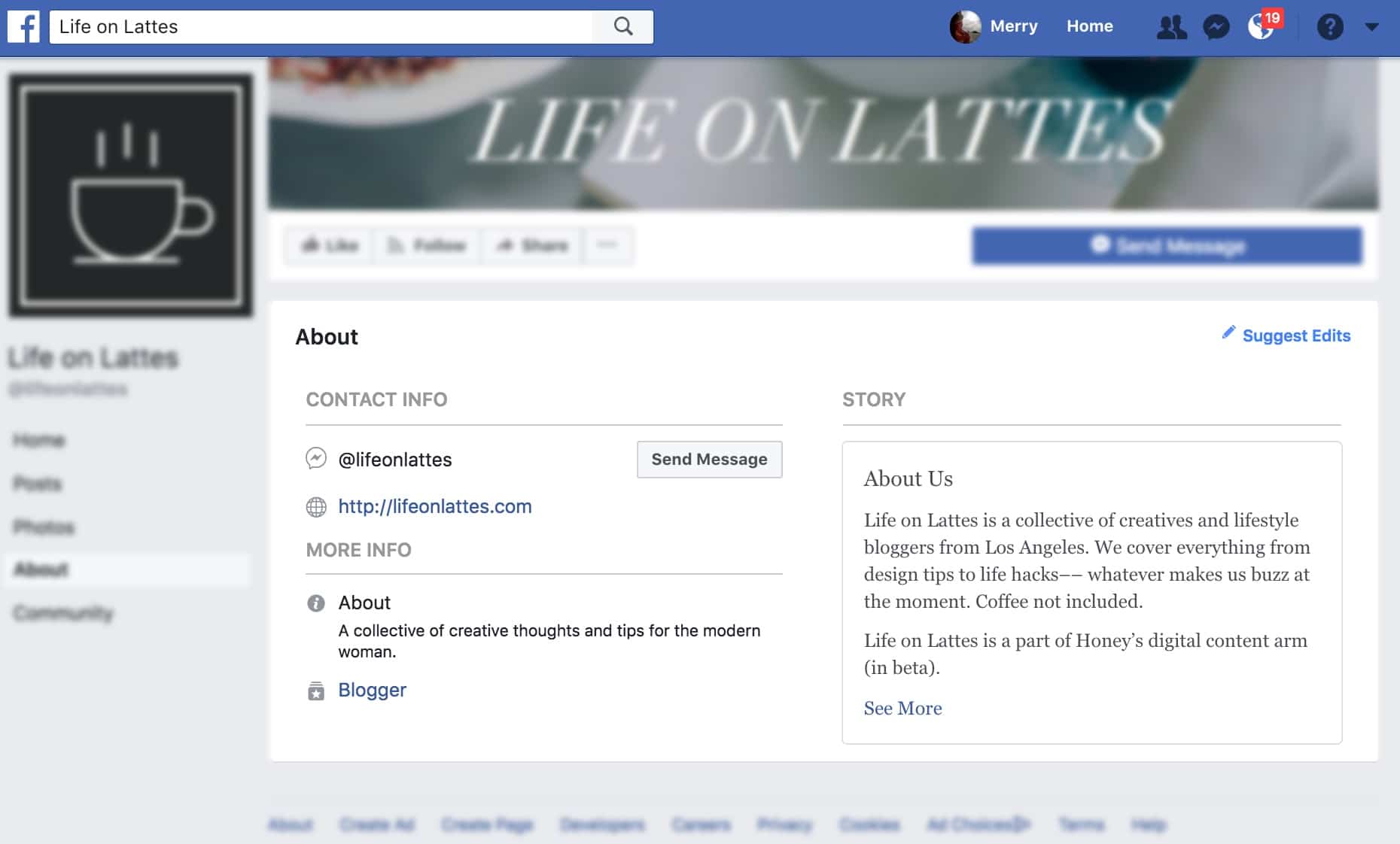 Life on Lattes Facebook Page