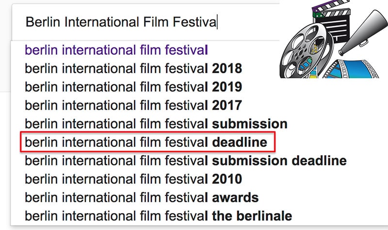 Berlin International Film Festival deadline SERP suggestions