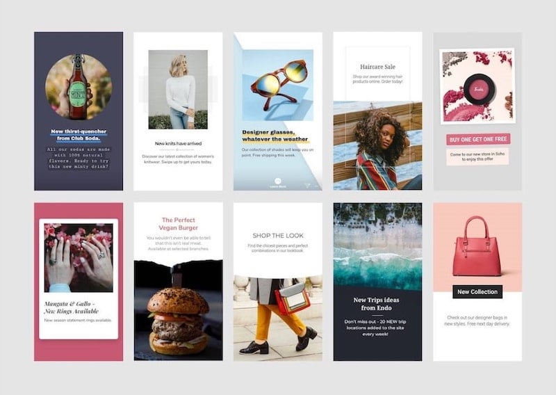 Examples of Facebook/Instagram Story Ad templates