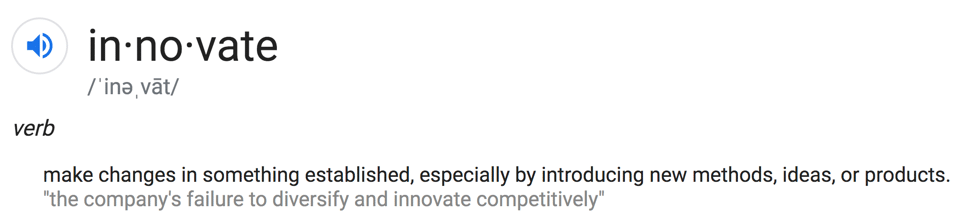 shows the phonetic pronunciation of innovate