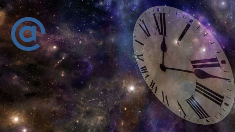 A large clock face floats in a galaxy of stars to introduce our post.