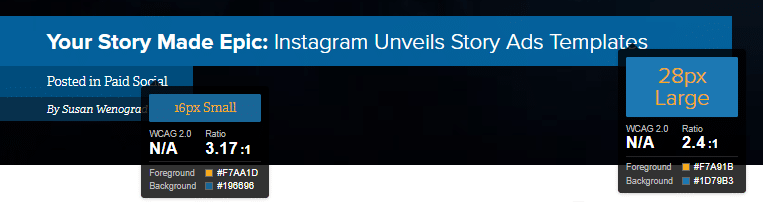 Banner colors with the wrong ratios light to dark