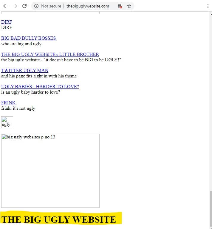 The big ugly website h1 at the bottom of the site's read order.