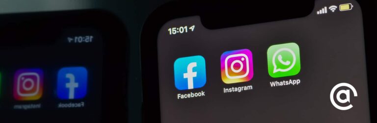 Facebook, Instagram, WhatsApp app icons on iPhone