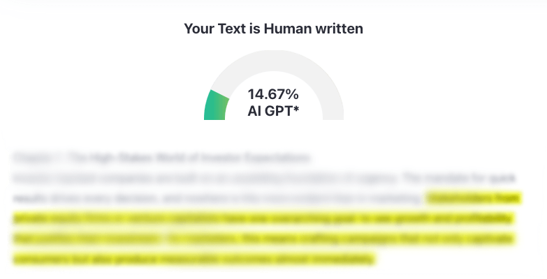 zerogpt 14.67% thought to be AI