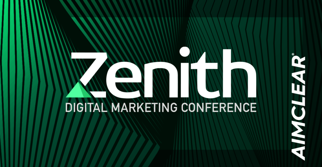 Zenith Marketing Conference logo on a green background.