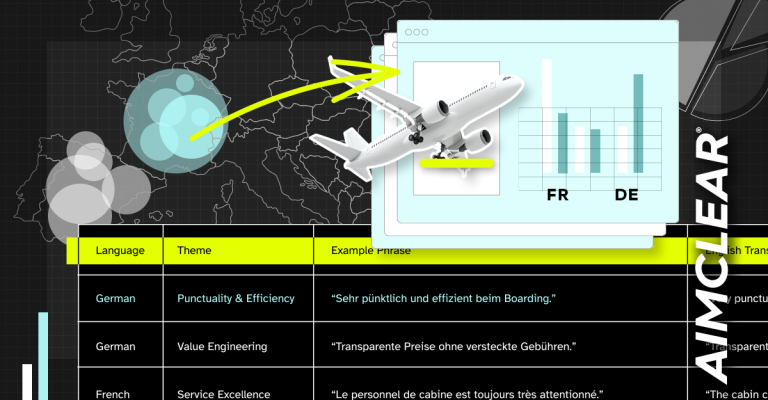 Graphic of plane flying across data and text