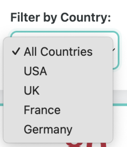 Country filter