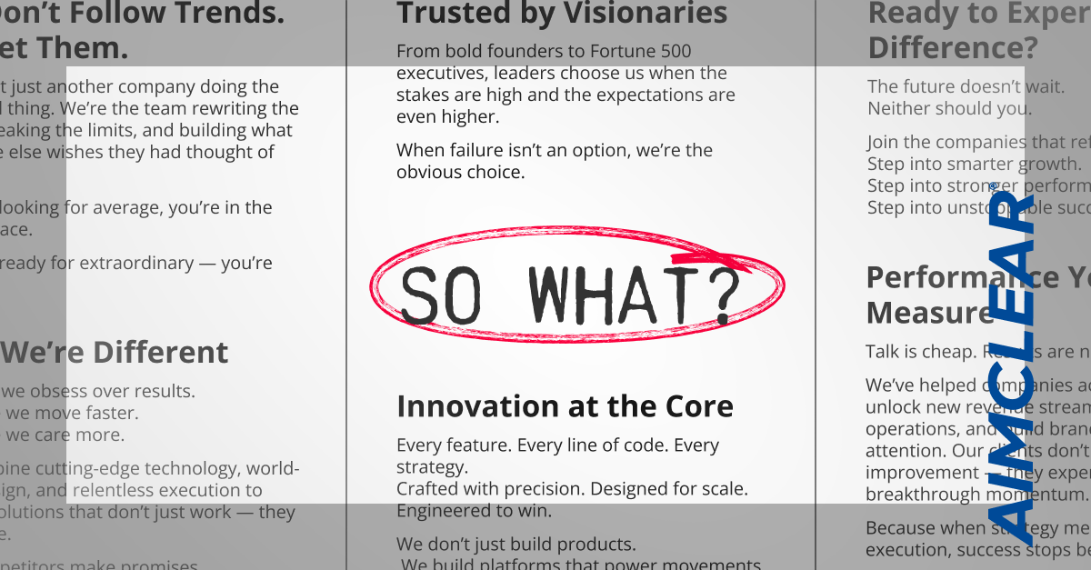 "So what?" circled in red