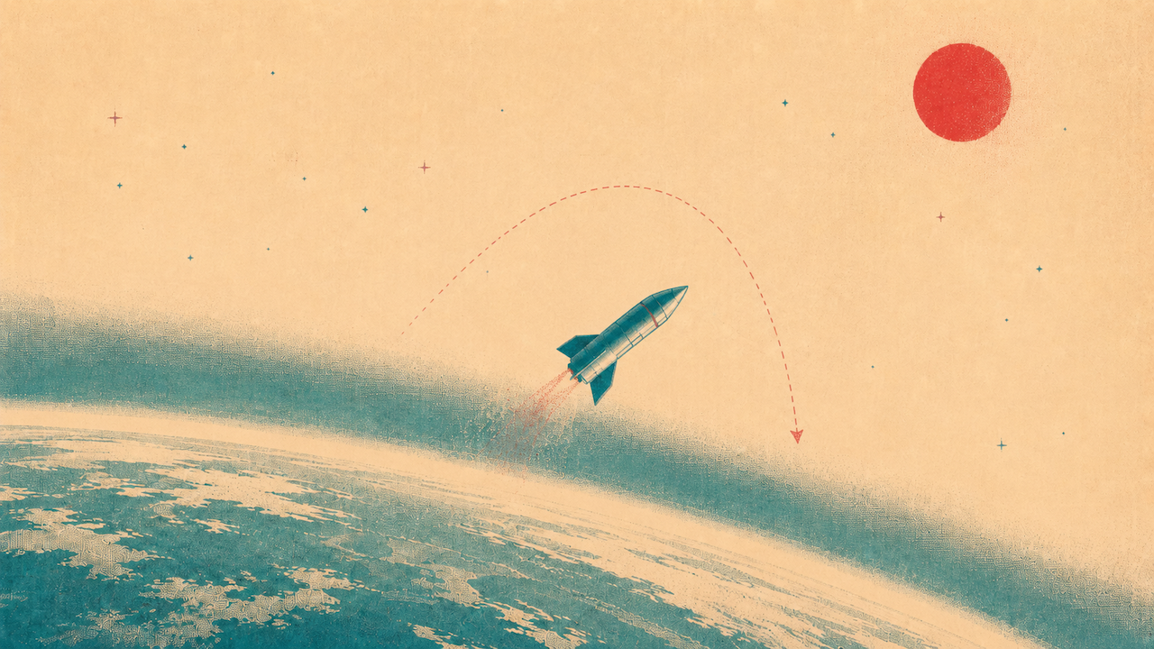 rocket into orbit